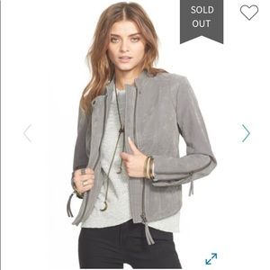 Free People Faux Leather Jacket - Pearl